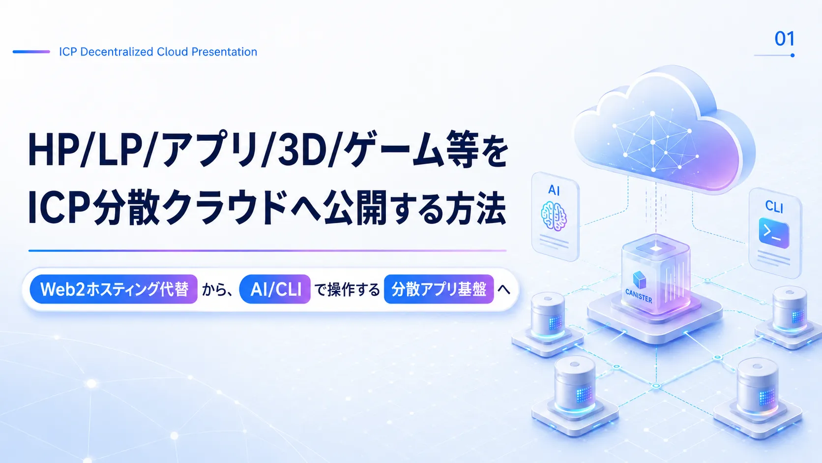 ICP Sovereign Cloud: HP/LP/アプリ/3D/ゲーム等をICP分散クラウドへ公開する方法