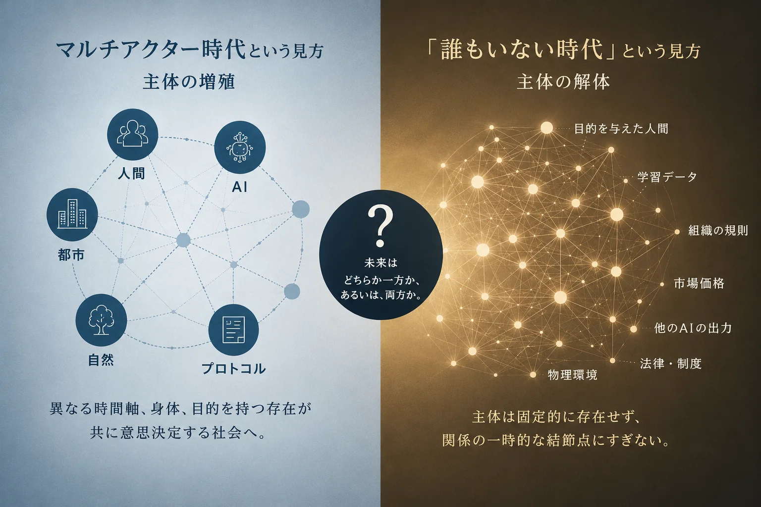 同じ社会を『主体』として見るか、『関係』として見るか。