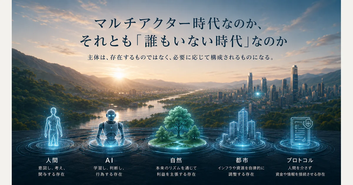 マルチアクター時代なのか、それとも「誰もいない時代」なのか